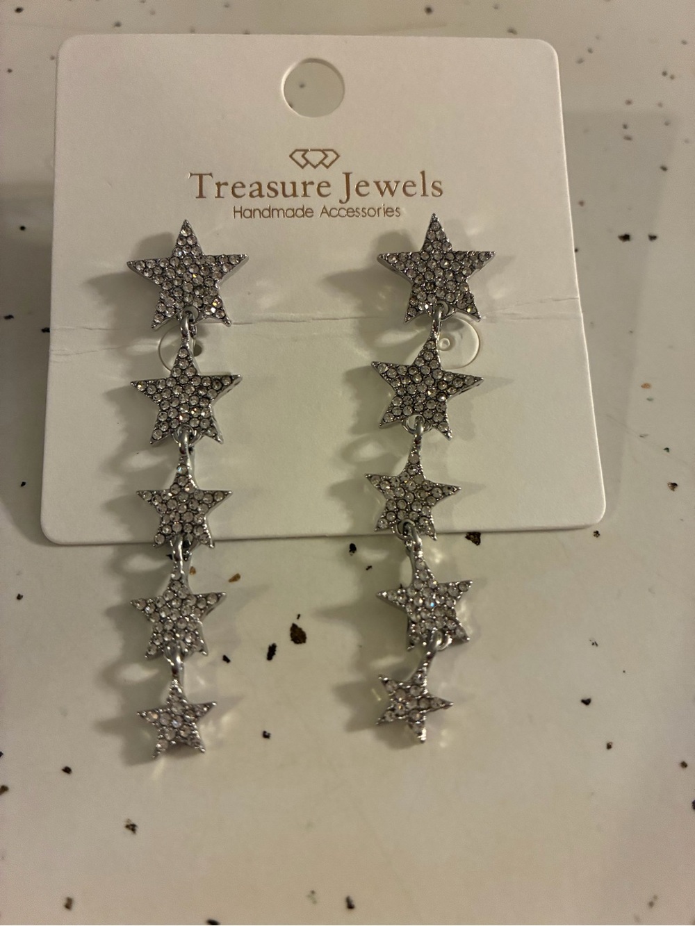 Treasure Jewels Silver Star Cascade Earrings